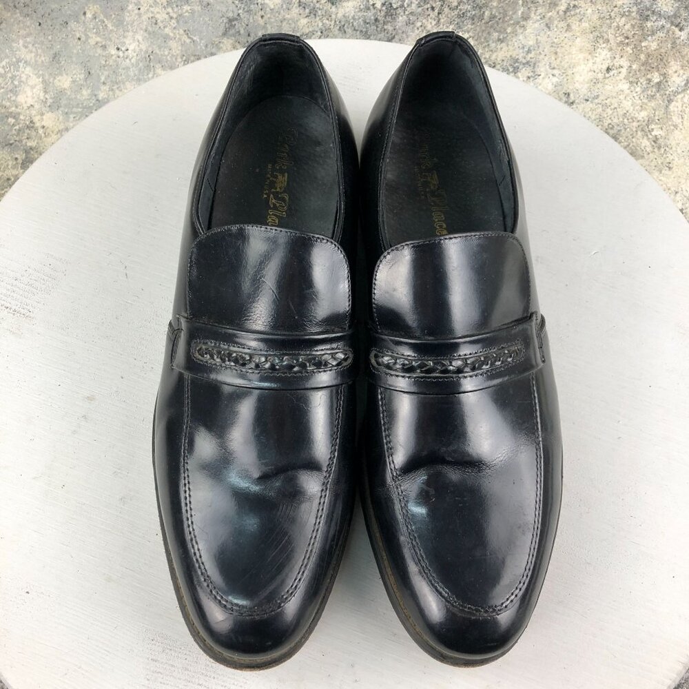 Park Place Men's Size 10D Black Leather Closed Toe Slip On Dress Shoes Loafers - Picture 3 of 16
